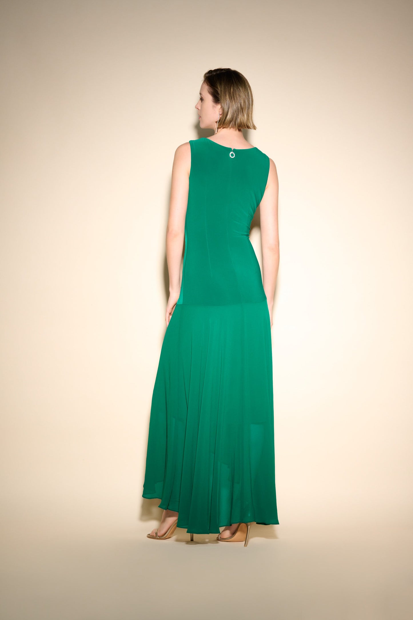 Pleated High-Low Maxi Dress