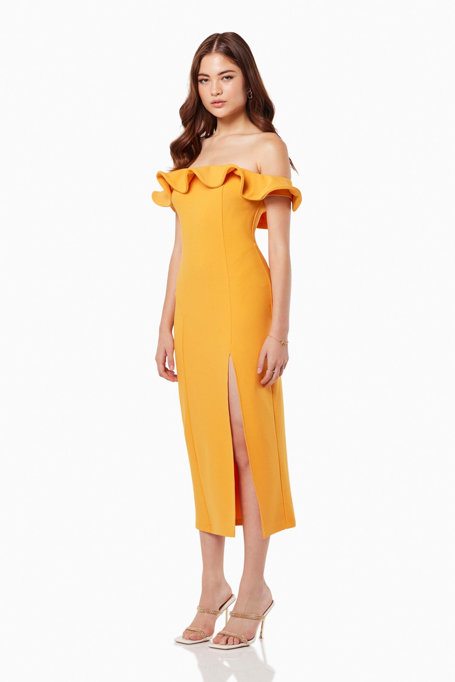 Dancehall Off Shoulder Midi Dress