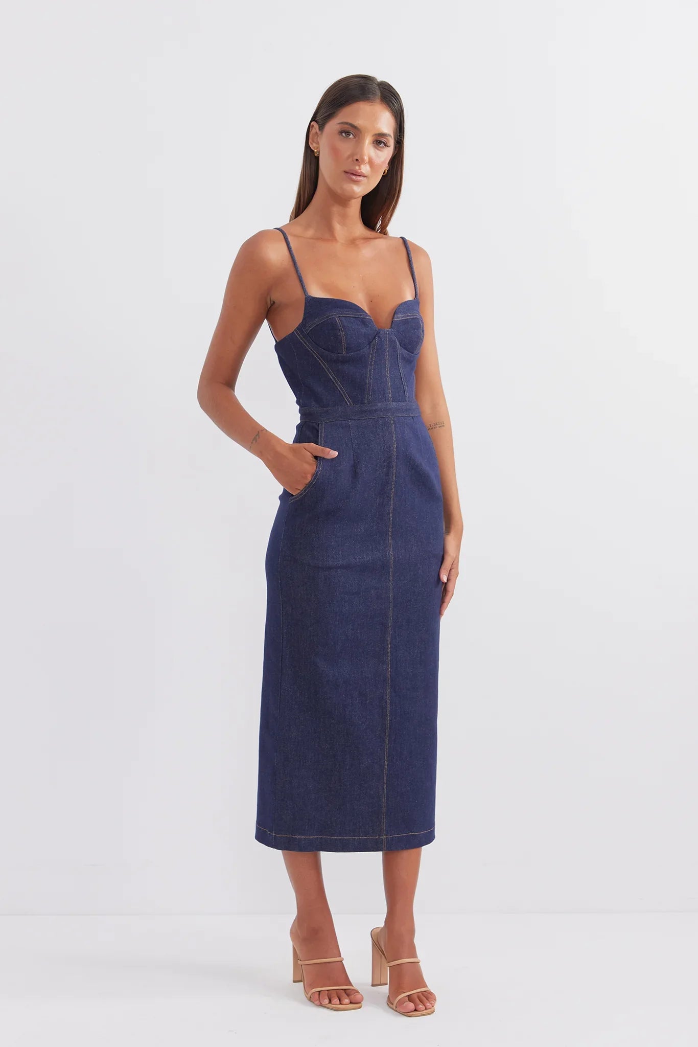 Zuri Denim Midi Dress