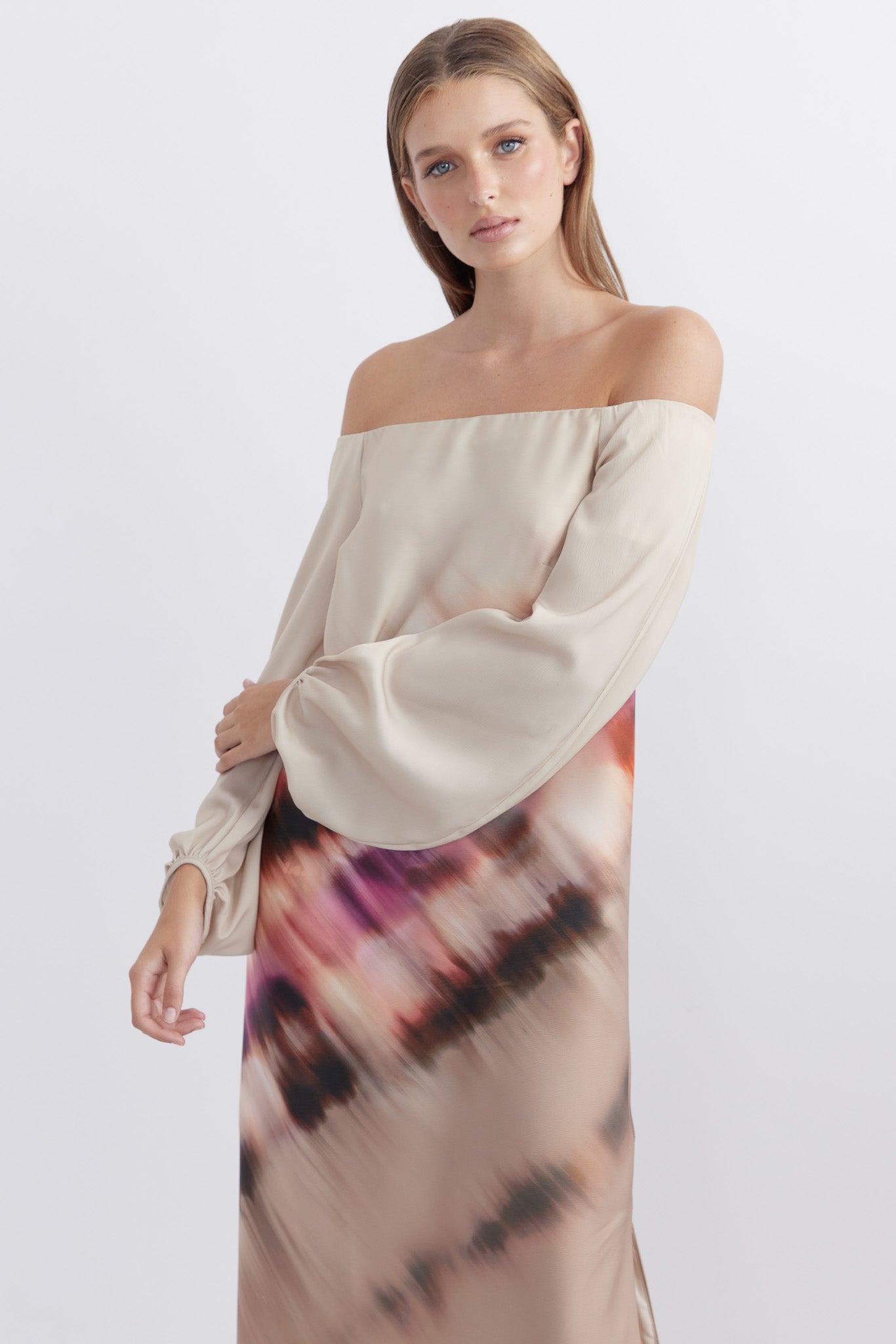 Horizon Shoulder Midi Dress