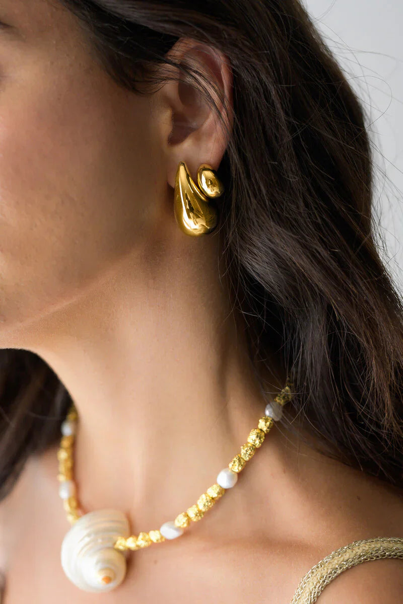 Sophia Plated Gold Drop Earrings