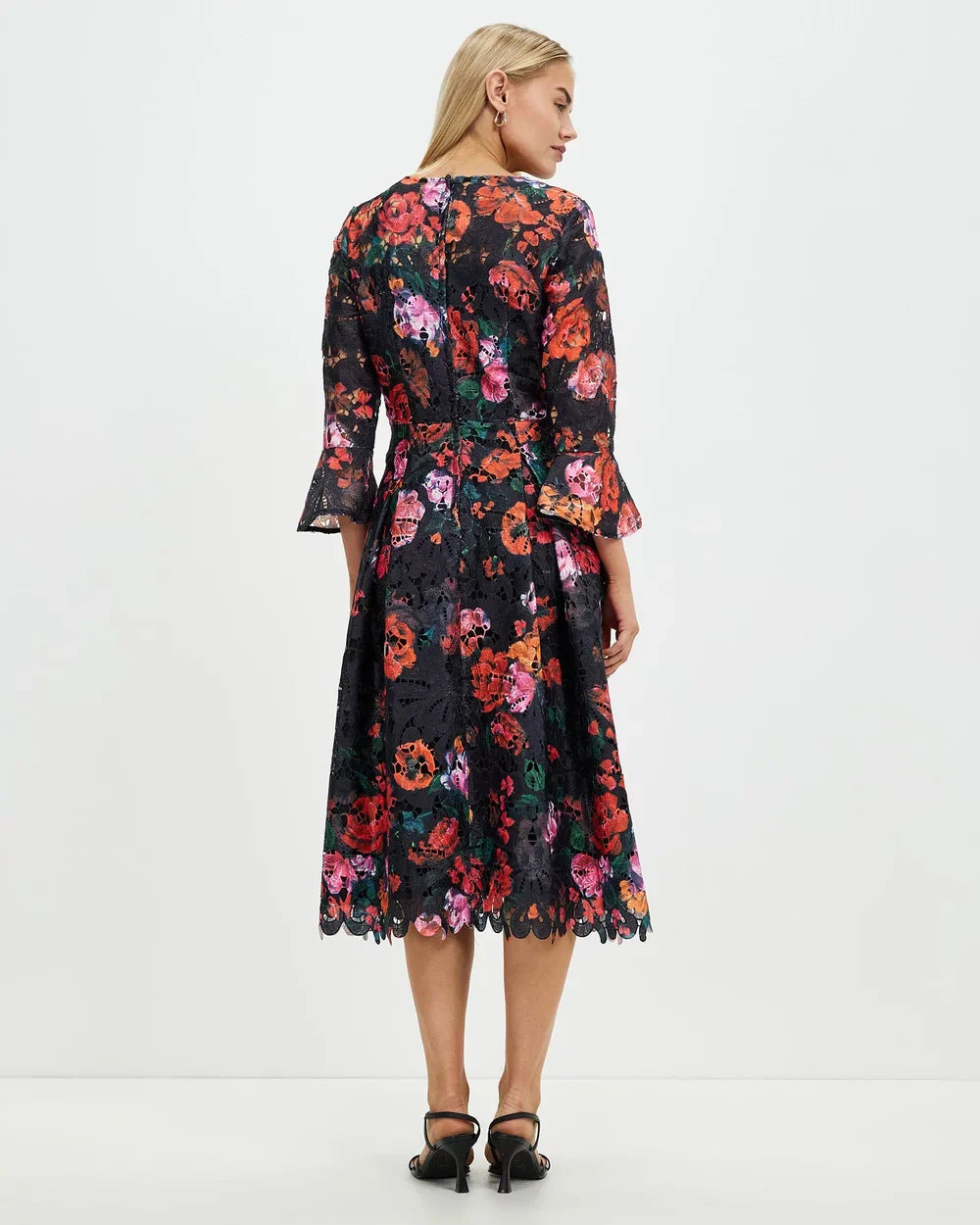 Night Flower Bell Sleeve Dress