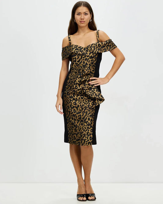 Leopard Love Off Shoulder Dress